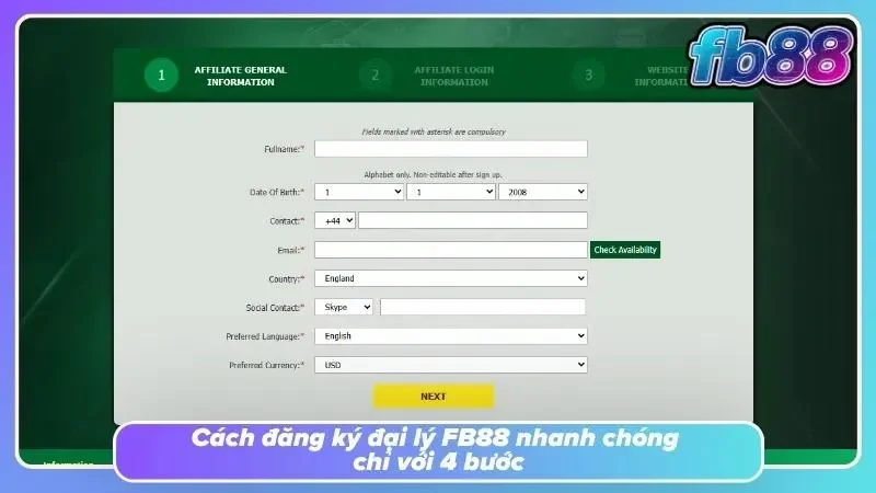 Quy trình đăng ký tham gia chương trình đối tác tại FB88