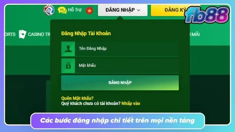 Chỉ vài thao tác đúng là đã sẵn sàng vào kèo